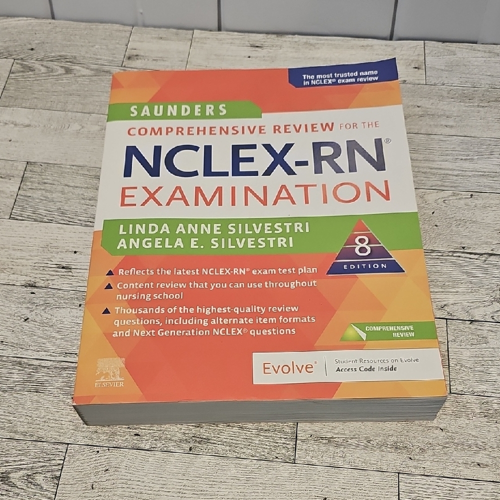 Saunders 8th Edition review/study guide book, with unscratched access code.